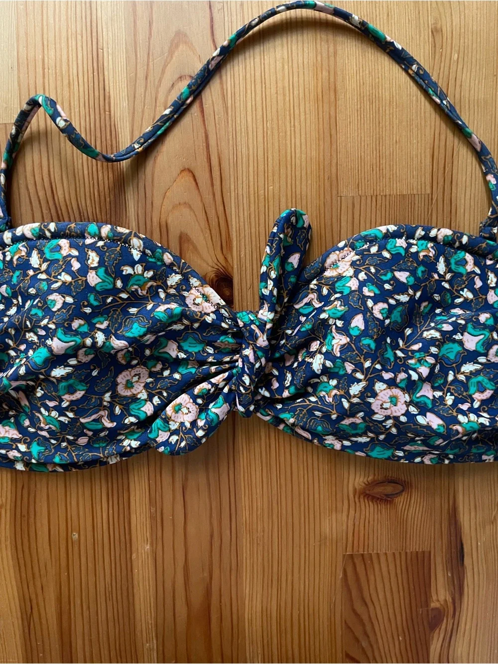 Floral Bandeau Bikini Top with Removable Strap
